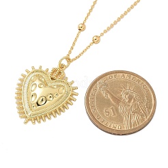 Brass Heart Pendant Necklaces for Women&nbsp;LS-NJEW-U020-02G