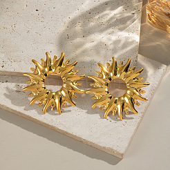 304 Stainless Steel Hollow Sun Stud Earrings&nbsp;NA9410