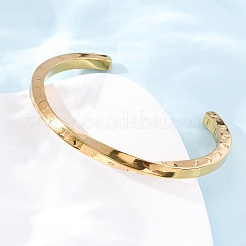 304 Stainless Steel Cuff Bangles for Men Women&nbsp;BJEW-D361-04G