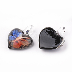 Handmade Gold Sand Lampwork Pendants&nbsp;LAMP-S189-16-B