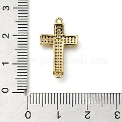 Brass Pave Black & Clear Cubic Zirconia Connector Charms&nbsp;LS-KK-M101-02I-G01