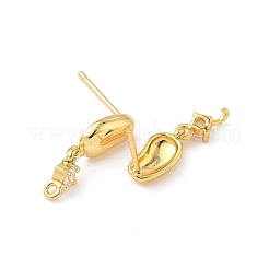 Brass Stud Earring Findings&nbsp;KK-D369-01G