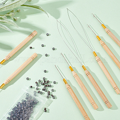 8Pcs Wood Handle Iron Crochet Hook Needles&nbsp;TOOL-FG0001-07