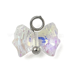 4Pcs 4 Colors Electroplate Glass Charms&nbsp;PALLOY-JF04402-02