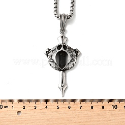 304 Stainless Steel Sword Pendant Necklaces for Women Men&nbsp;NJEW-Z076-02AS
