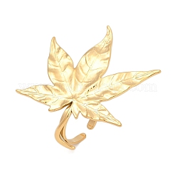 Leaf 304 Stainless Steel Adjustable Open Cuff Rings for Women&nbsp;RJEW-Z089-02G