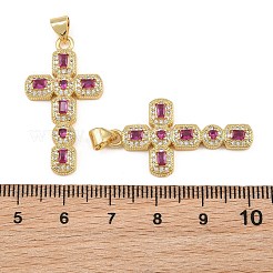 Brass Micro Pave Cubic Zirconia Pendants&nbsp;CU-CBADC6C-12G-06