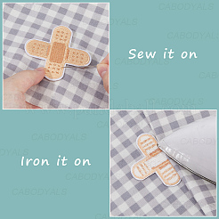24Pcs 3 Styles Adhesive Bandage Shape Medical Theme Non-Woven Fabrics Computerized Embroidery Cloth Iron on/Sew on Patches&nbsp;PATC-CY0001-34