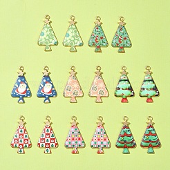 16Pcs 8 Colors Christmas Theme Rack Plating Alloy Pendants&nbsp;FIND-FS0002-98