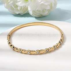 304 Stainless Steel Rhinestone Hinged Bangles for Women&nbsp;BJEW-B168-03A-G