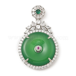 Dyed Natural Green Chalcedony Pendants&nbsp;G-S001-03P