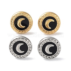 6 Pair 2 Color Crescent Moon Acrylic Stud Earrings&nbsp;EJEW-A024-13