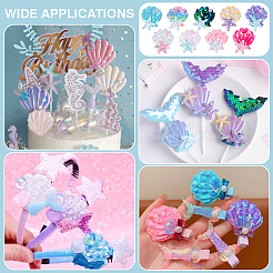 36Pcs 9 Colors Polyester & Paillette Ornament Accessories&nbsp;DIY-PH0033-86