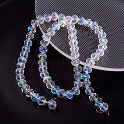 Electroplate Transparent Glass Beads Strands&nbsp;EGLA-YW0001-65B