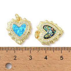 Brass Micro Pave Cubic Zirconia Pendants&nbsp;KK-A197-29G