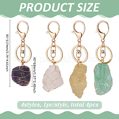 4Pcs Natural Gemstone Keychain&nbsp;KEYC-FG00004