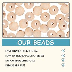 Round Unfinished Wood Beads&nbsp;WOOD-PH0008-12