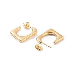 Ion Plating(IP) 304 Stainless Steel Rectangle Stud Earrings&nbsp;EJEW-P198-03G