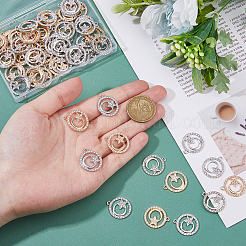 60Pcs 2 Colors Alloy Crystal Rhinestone Pendants&nbsp;FIND-DC0006-39
