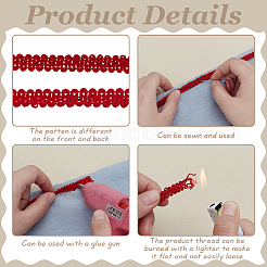 25M Polyester Braided Lace Trim&nbsp;OCOR-WH0082-300A