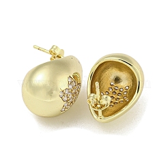 Brass with Cubic Zirconia Stud Earrings&nbsp;EJEW-Q799-02C-G