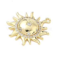 Brass Micro Pave Clear Cubic Zirconia Pendants&nbsp;KK-G548-01A-G