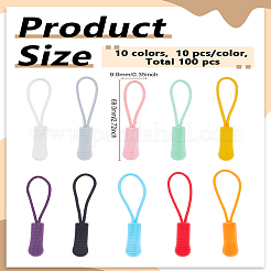 100Pcs 10 Styles PP Zipper Pull Rope&nbsp;FIND-LP0007-20
