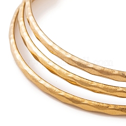 7Pcs PVD Vacuum Plating 304 Stainless Steel Textured Ring Bangles Set for Women&nbsp;BJEW-A011-11D-G
