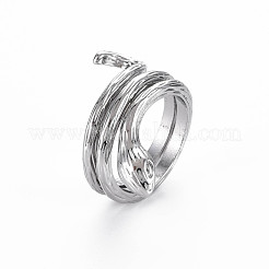 Snake Shape Rack Plating Alloy Cuff Rings&nbsp;RJEW-Q163-026B-RS