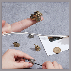 4Pcs 2 Colors Brass European Beads&nbsp;KK-NB0004-32