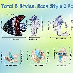 6Pcs 6 Style Sea Animal Handmade Ornament Accessories&nbsp;DIY-GF0008-86