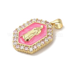 Rack Plating Brass Enamel Cubic Zirconia Pendants&nbsp;KK-S366-04G