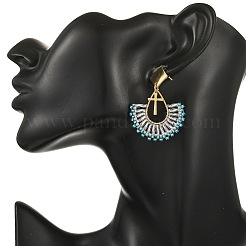 304 Stainless Steel with Glass Seed Beads Hoop Dangle Earrings&nbsp;EJEW-MZ00824