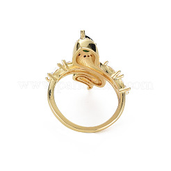 Green Cubic Zirconia Snake Wrap Cuff Ring&nbsp;RJEW-N035-074-NF