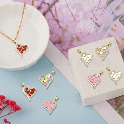 8Pcs 4 Colors Brass Micro Pave Clear Cubic Zirconia Pendants&nbsp;ZIRC-SZ0003-53