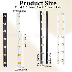 2 Pairs 2 Colors Iron Corset Busk with Golden 201 Stainless Steel Buttons&nbsp;FIND-GF0005-51
