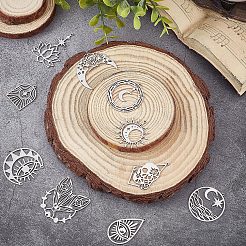 20Pcs 10 Style 201 Stainless Steel Pendants&nbsp;STAS-SC0004-38