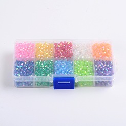 Ten Color Boxed Eco-Friendly AB Color Plated Transparent Acrylic Beads&nbsp;MACR-X0019-4mm-01