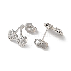 Brass Rhinestone Stud Earrings&nbsp;EJEW-Z021-26P