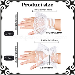 2 Pairs 2 Styles Removable Nylon Lace Oversleeves&nbsp;AJEW-CY0001-13B