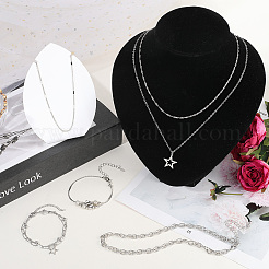 Alloy Pendant and Brass Chains Necklaces & Multi-strand Bracelets for Women&nbsp;SJEW-SC0001-06
