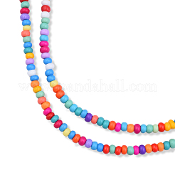 Opaque Spray Painted Glass Bead Strands&nbsp;GLAA-N047-06
