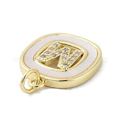 Rack Plating Brass Micro Pave Clear Cubic Zirconia Pendants&nbsp;KK-E102-33G-M