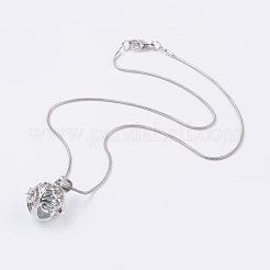 Brass Prayer Box Pendant Necklaces&nbsp;NJEW-JN02071