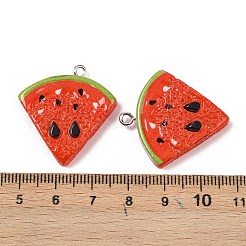 Fruit Theme Spray Painted Opaque Resin Pendants&nbsp;RESI-F061-02B