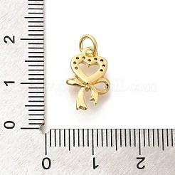 Brass Micro Pave Clear Cubic Zirconia Pendants&nbsp;KK-L225-031G