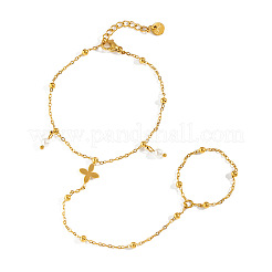 Saint Patrick's Day 304 Stainless Steel Four-Leaf Clover Slave Bracelets&nbsp;XA8249