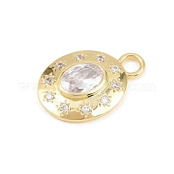 Brass Micro Pave Cubic Zirconia Pendants&nbsp;KK-Z151-16G-02