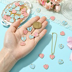 DIY Alloy Enamel Heart with Letter A~Z Pendant Decoration Making Kits&nbsp;DIY-CJ0003-08
