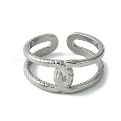 Non-Tarnish 304 Stainless Steel Open Cuff Ring&nbsp;RJEW-L110-024P